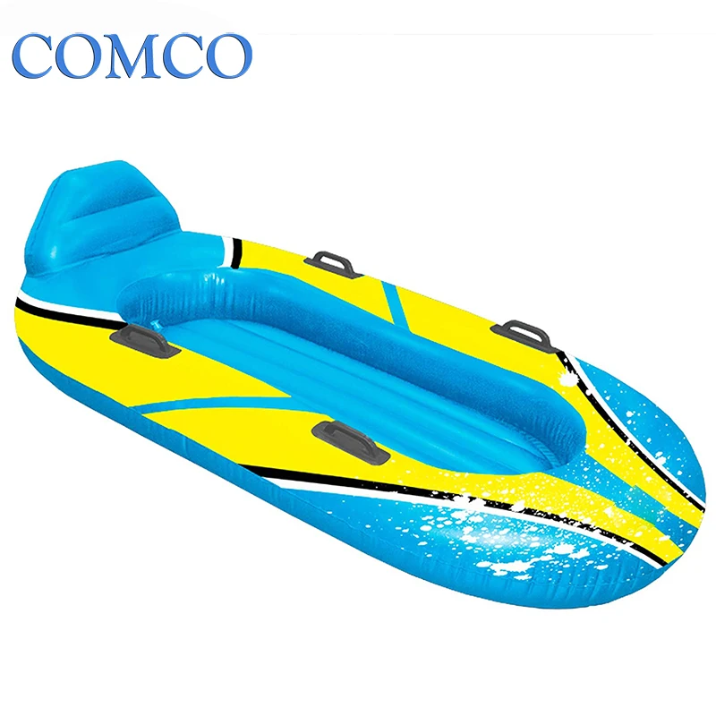 ICTI Factory Snowboogie Racer Tube Double Rider Inflatable Snow Sled with Soft Handles Snow Racing Car Sled