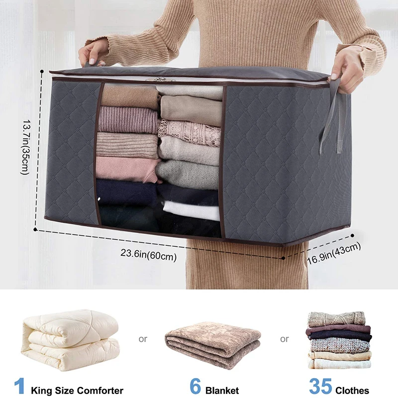 Moisture-Proof And Dust-Proof Non-Woven Toy Foldable Storage Finishing Bag Moving Packing Storage Box Clothing Quilt Storage Box