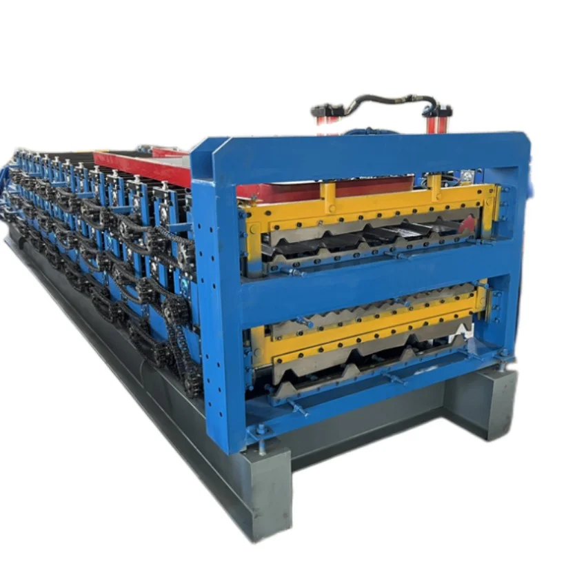 Three-layer tile roofing sheet making machine/corrugated iron sheet making machines/maquina de calaminas