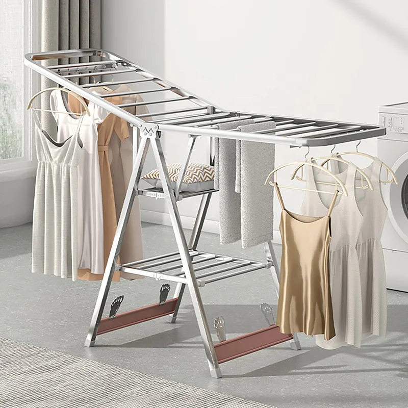 Clothes stands with wind proof hanger Iron wall mounted folding clothes drying rack dryer