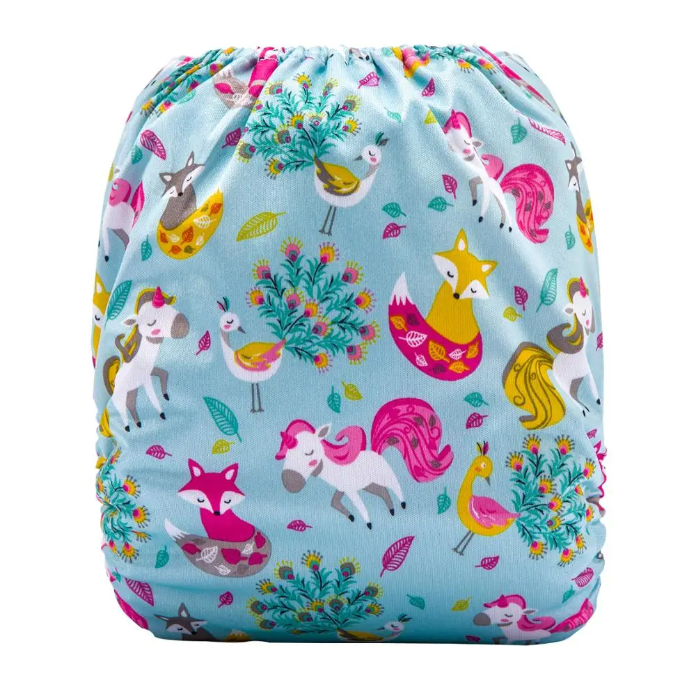 
Ananbaby Adjustable Size Machine Prints Pocket Diaper Reusable Cloth Diaper 