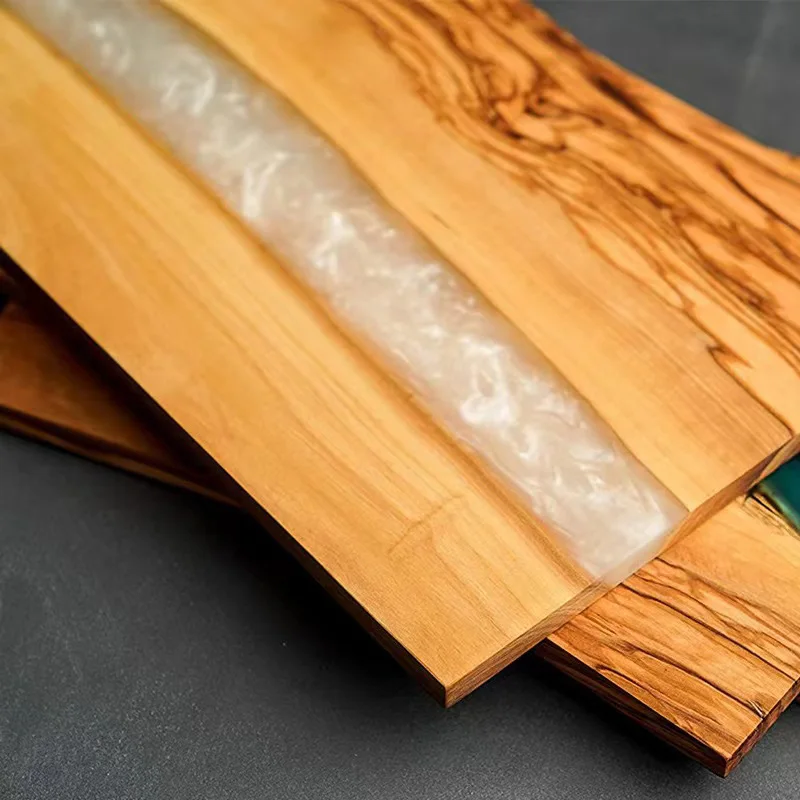 Natural Olive Wood Chopping Board Phenolic Epoxy Resin Cutting Block For Kitchen Serving Home Usage