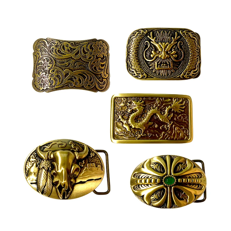 Manufacturer Wholesale Custom Zinc Alloy Stainless Steel Brass Mens Western Cowboy Logo Metal Belt Buckle For Men Western