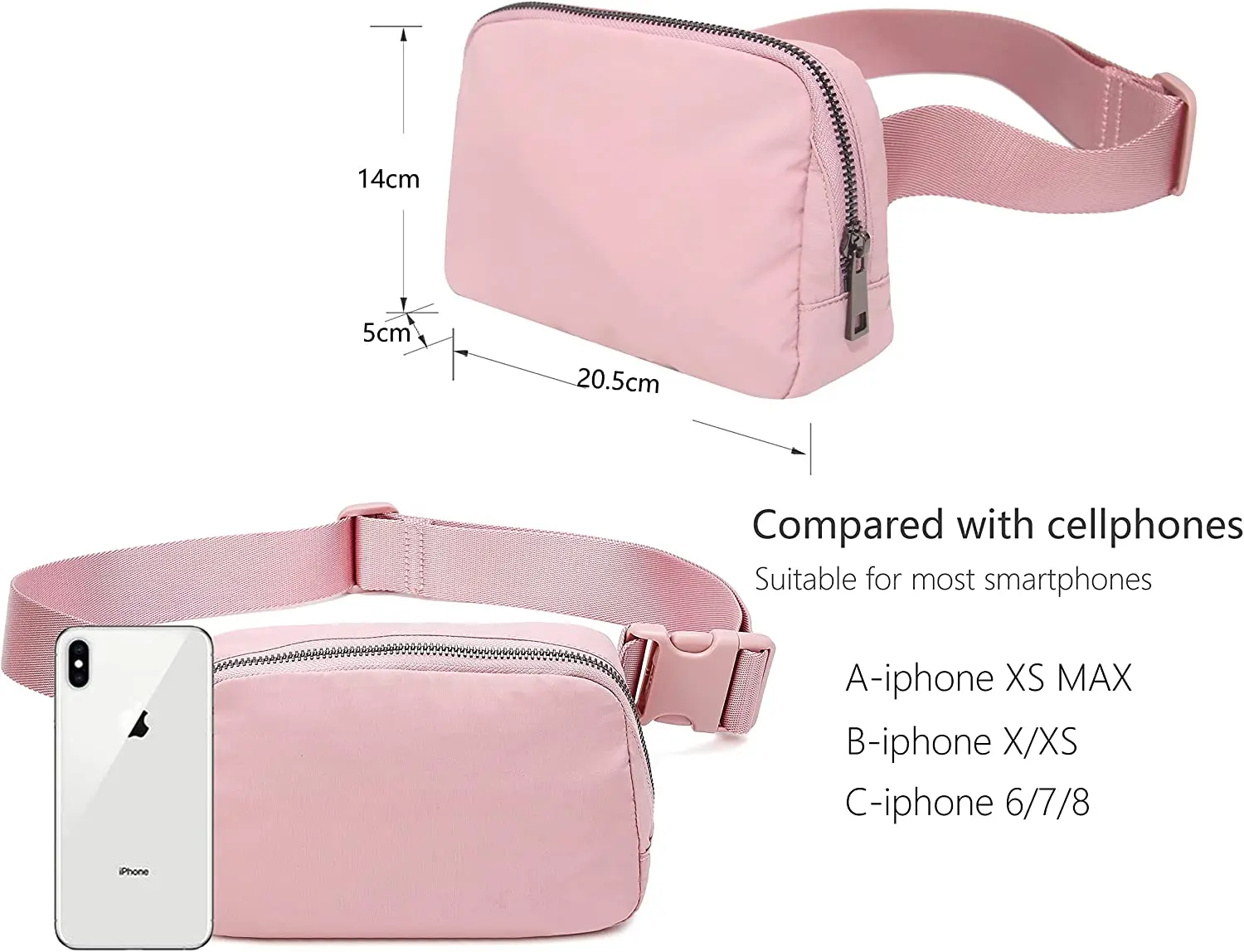 2023 new Fashion pink mini workout running belt chest sport bag custom logo Waterproof Nylon Fanny Pack Waist Bag for girl