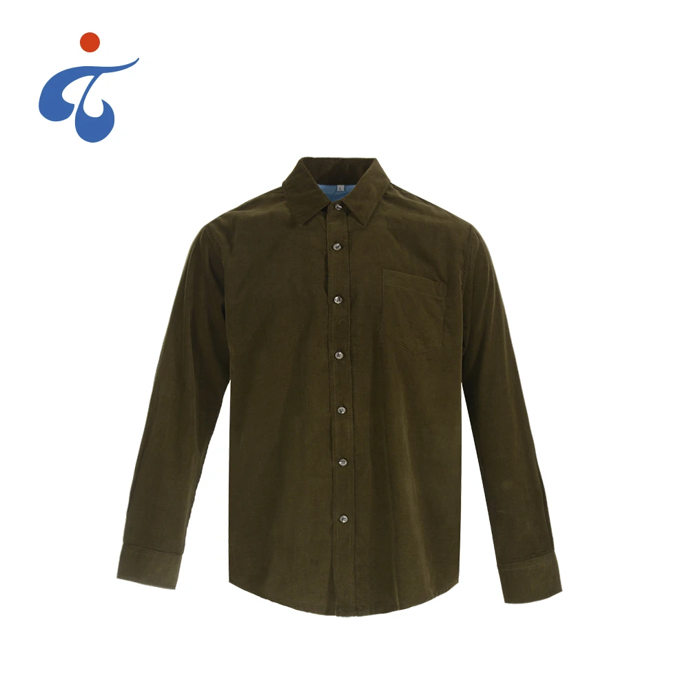 Best selling oem nice corduroy long sleeve 100% soft cotton casual custom bright coloured mens shirts