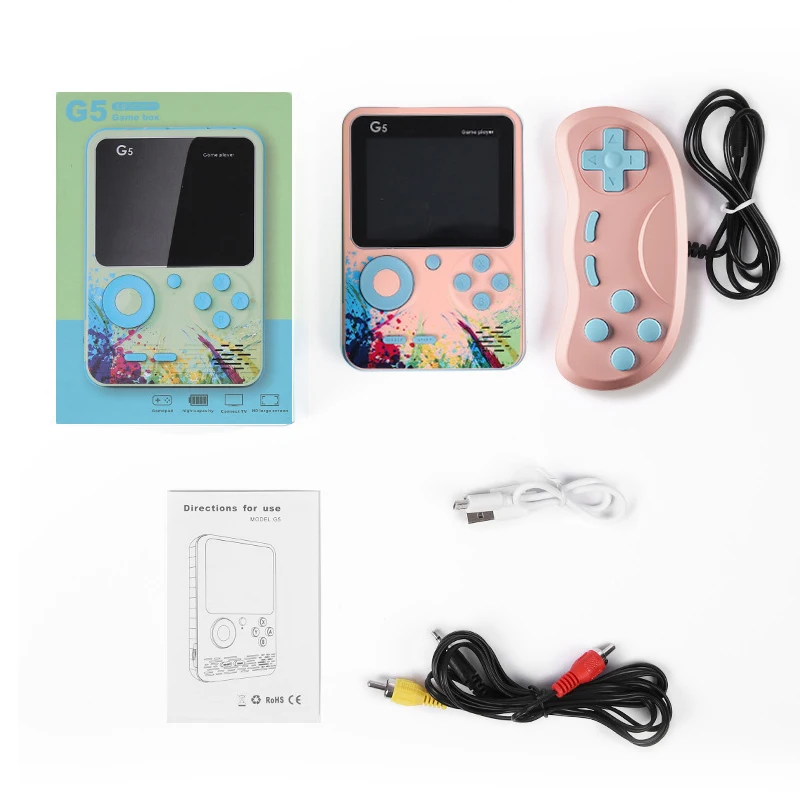 500 in 1 Mini G5 Handheld Game Palyer 3.0 Inch Screen Portable Retro Video Game Console Joypad Support 2 Players