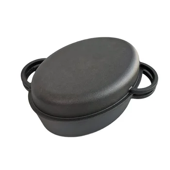 Pre-seasoned Oval Cast Iron Dutch Oven with Handle Bread Baking Cookware for Household
