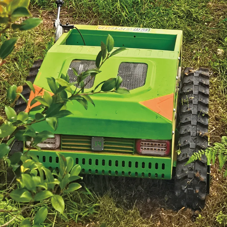 Hot Sale 7.5HP 4-STROKE Industrial Remote Control Crawler Mower Track Lawnmower Grass Box Remote-Controlled Grass Crusher