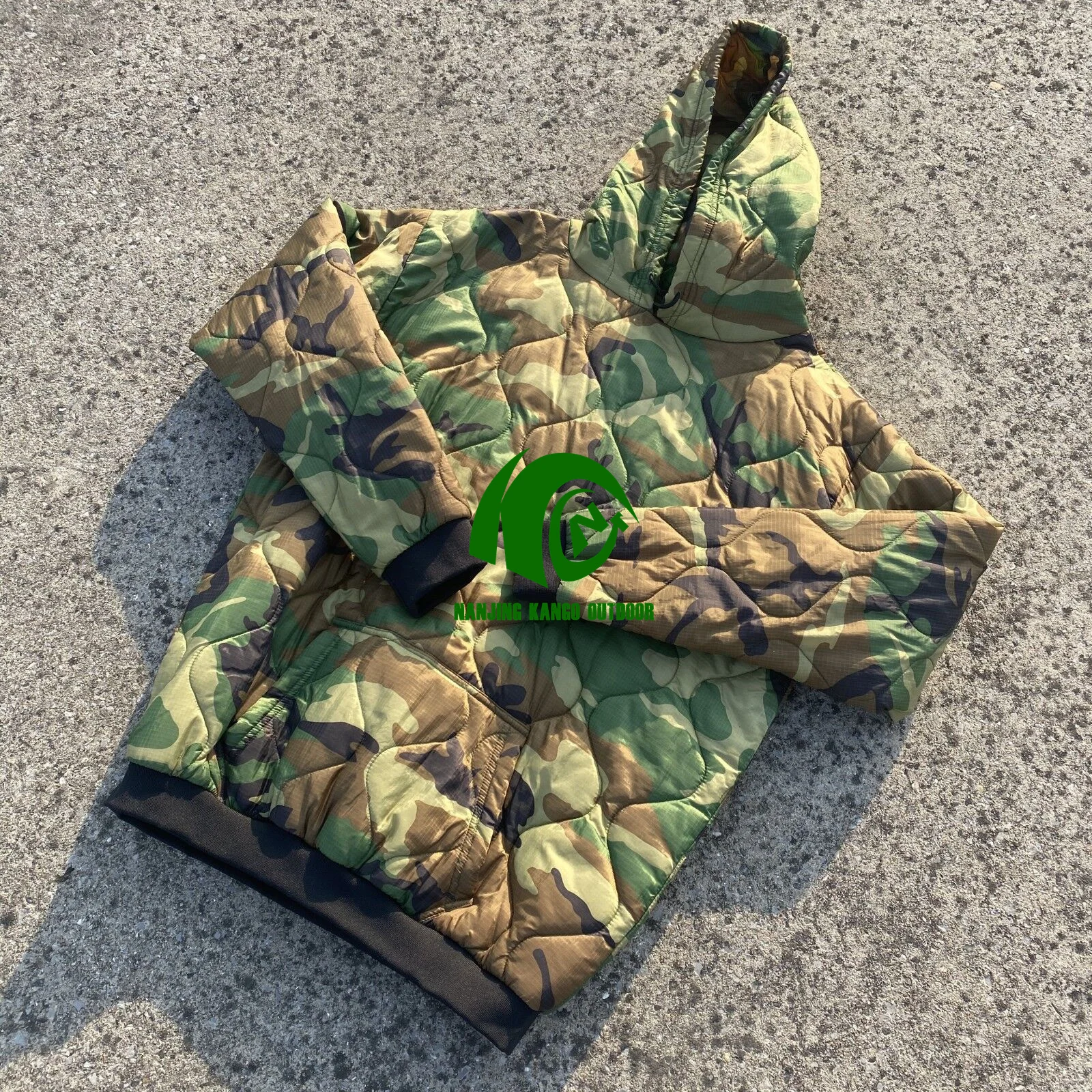 Kango Men Light Weight Woobie Jacket Waterproof Warm Pullover Nylon Multicam Hoodie