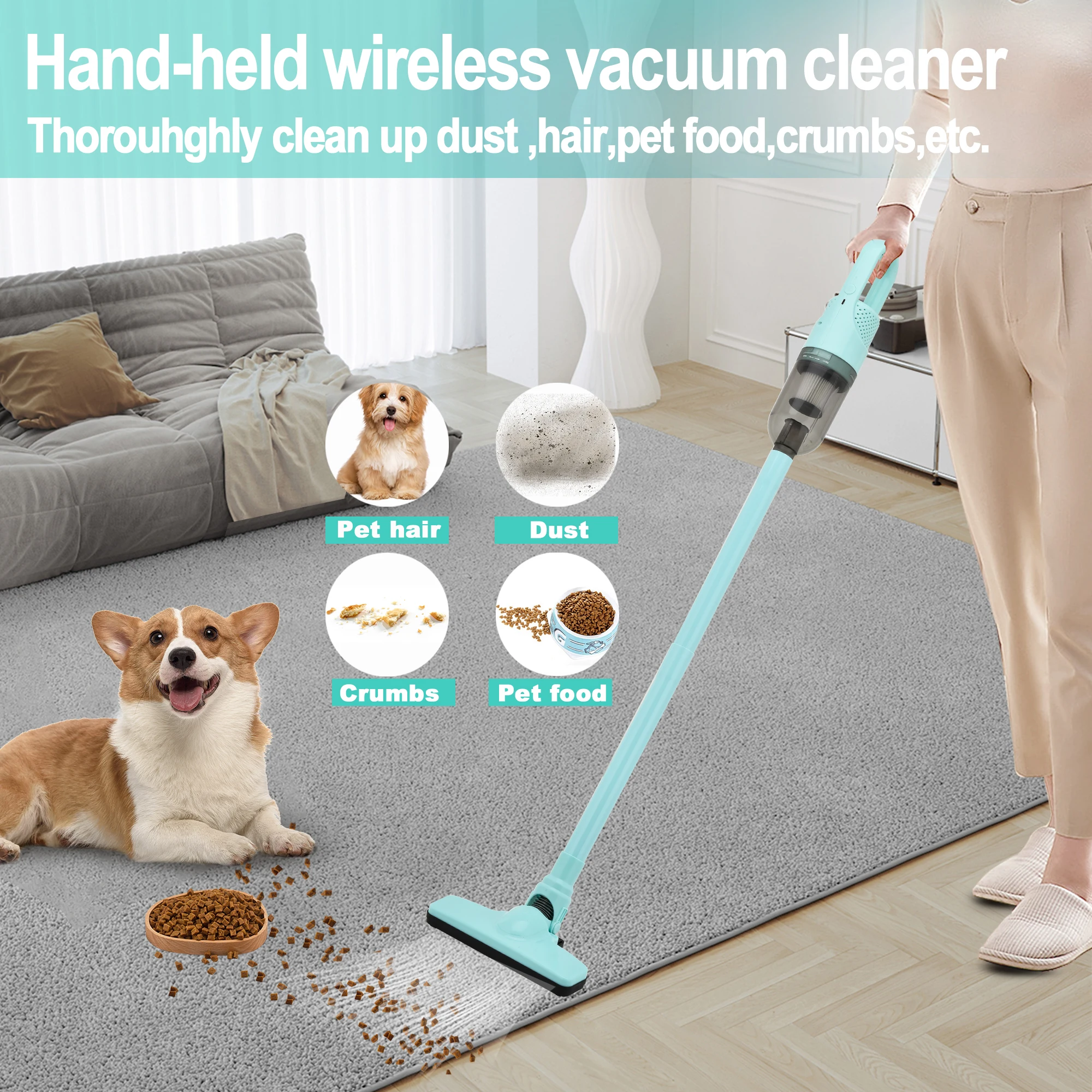 3 in 1 Car Vacuum Cordless Rechargeable with High Power Suction Wireless Mini Portable Vacuum for Car/Home