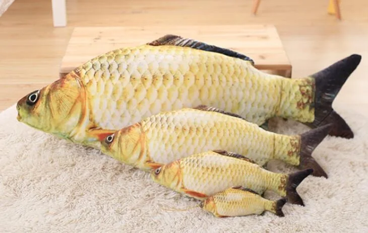 Manufacturer Wholesale Hot Sale Soft Plush catnip Pet Toy Multi Color  3D Simulation fish Shape Cat Toy