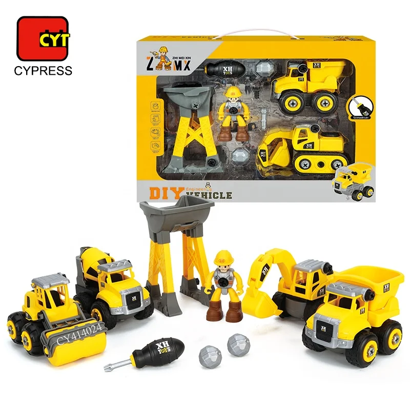 2022 New Toys Truck 2 Model Assorted Cute Mini Take Apart Assembly Toy Truck For Kids