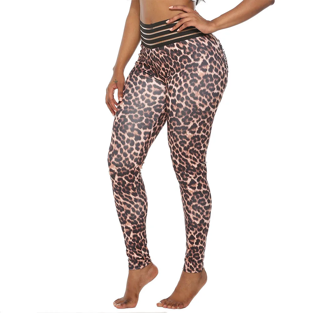 
Wholesale womens tights yoga leggings leopard print push up workout sexy fitness running leggings 