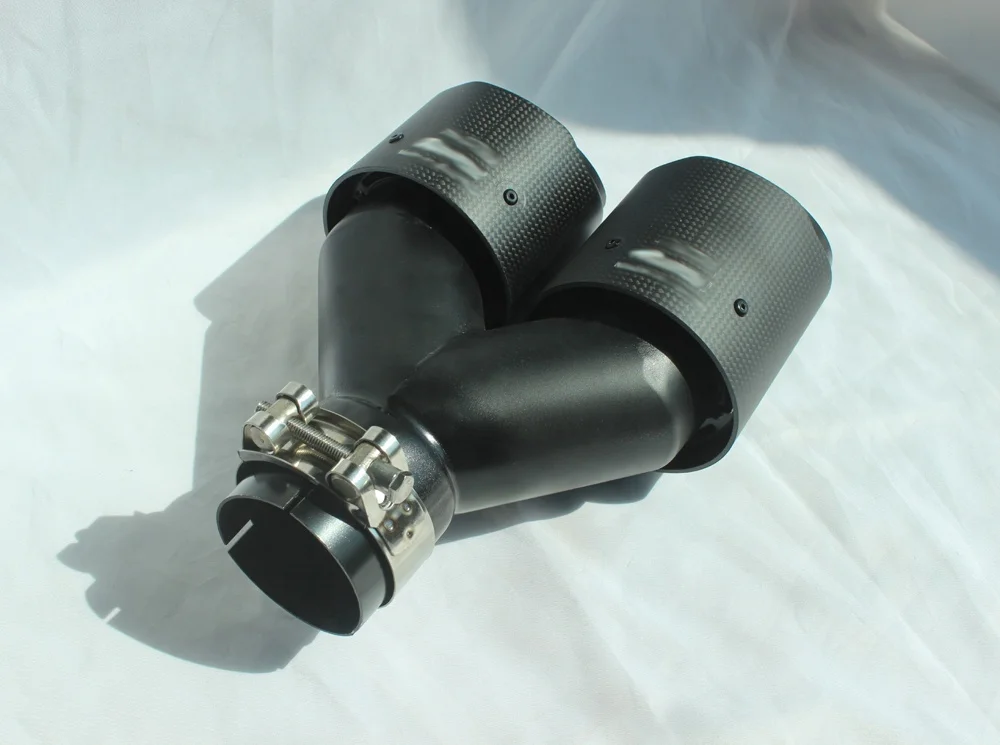 EGO Black Dual Pipe Car Exhaust System Carbon Fiber Tips For Honda  Akrapovic