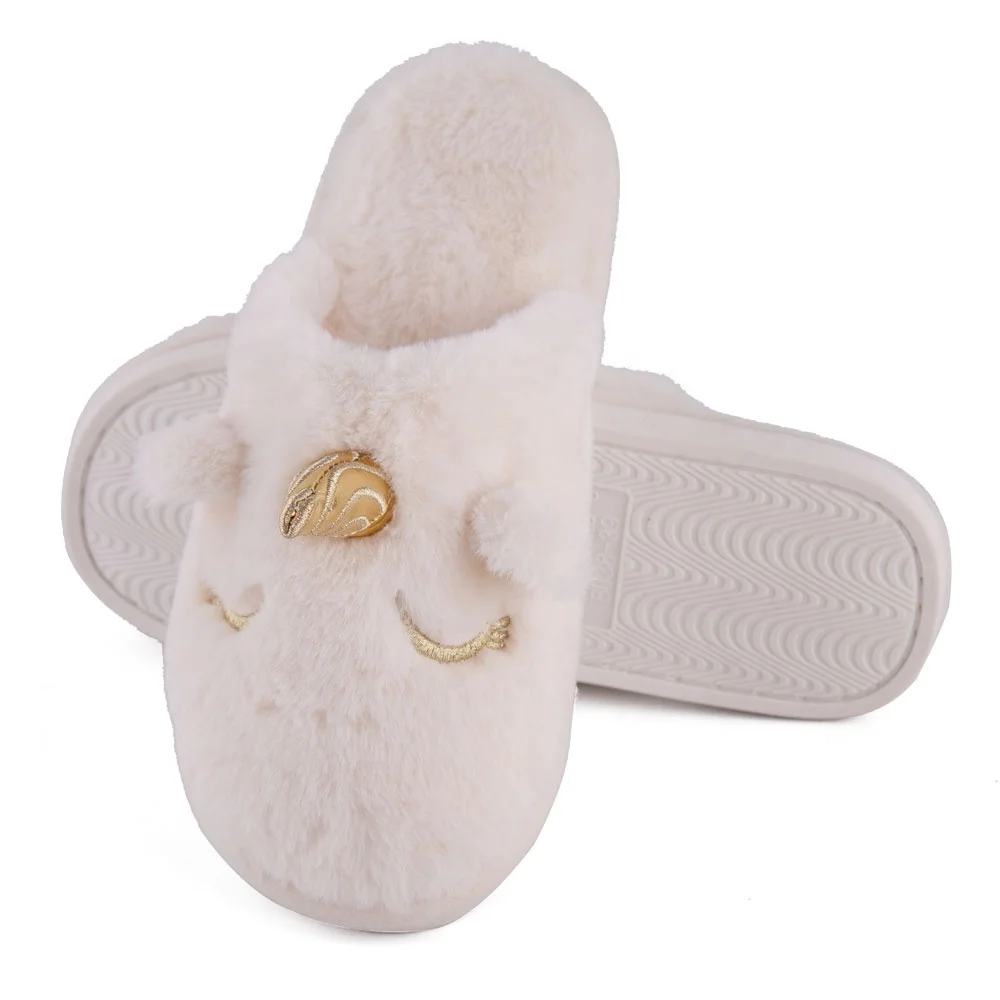 Unicorn Slippers Cute Fluffy Girls Slippers Cozy Plush Indoor Outdoor Women Slippers Best Unicorn Gifts
