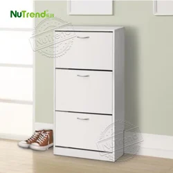 3-Tier Shoe Storage Cabinet Wooden Shoe Cabinet Furniture Tall and Narrow Shoe Racks for Hallway