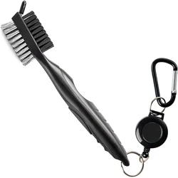 Golf Club Brush and Club Cleaner 2 Ft Retractable Zip-line Aluminum Carabiner Lightweight and Stylish Ergonomic Design