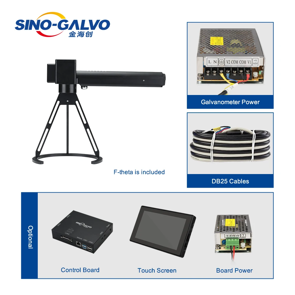 2022 Sino Galvo Handheld Fiber Laser Galvanometer Head Galvo Scanner for Laser Marking