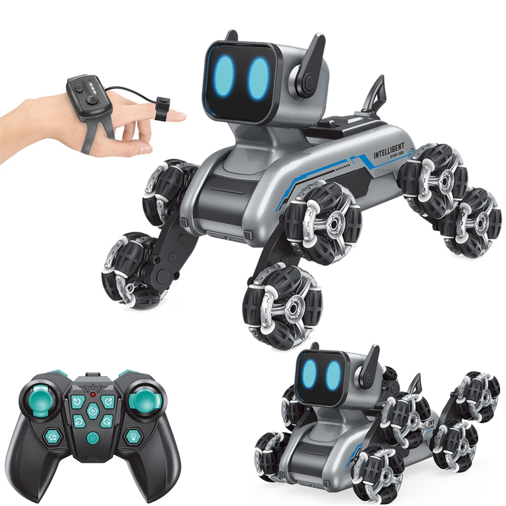 2.4g eight-Wheeled Hand Controlled Gesture Kids Radio Control stunt car Rc dog With Music And Light