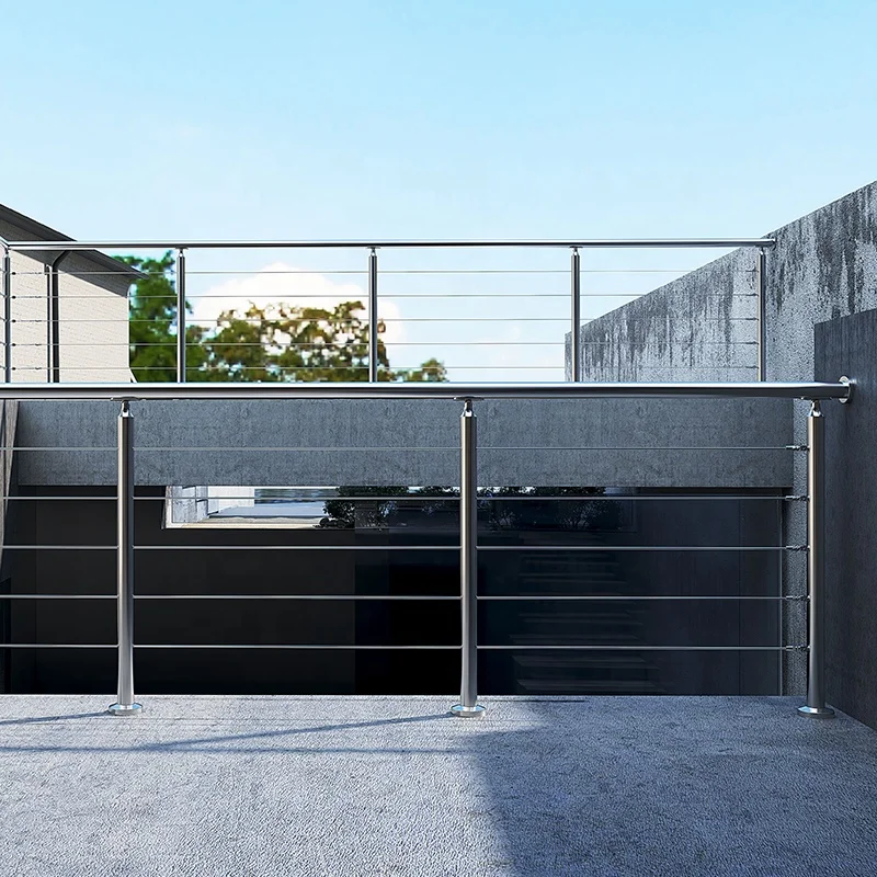 Customized Deck 304 316 Removable Pipe Railing Stainless Steel Staircase Stair Railing