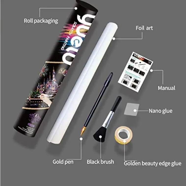 Custom scratch painting rainbow scratch art paper engraving art crafts diy creative art