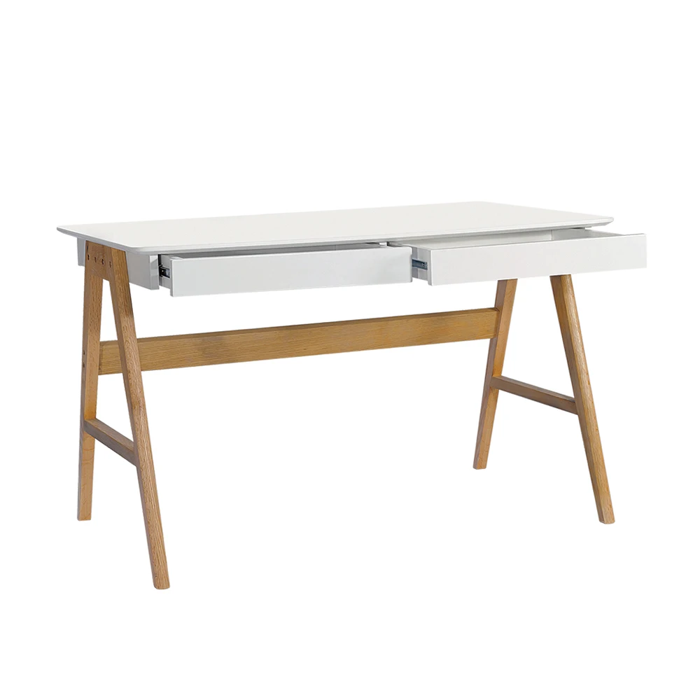 Free samples modern design wooden work desk with oak legs simple design work table