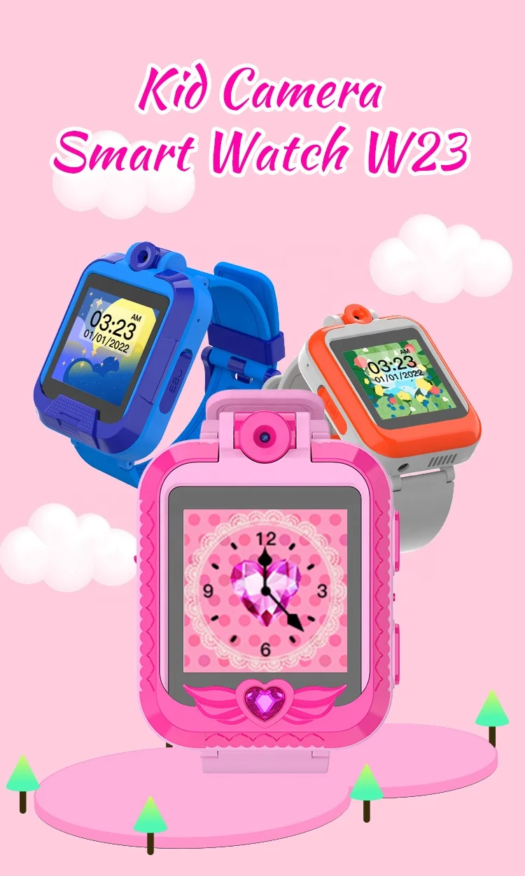 2023 Newest Electronic Kids Smart Watch with Flip Camera Child Watch Voice Video Record Pedometer for Kids Christmas Gift