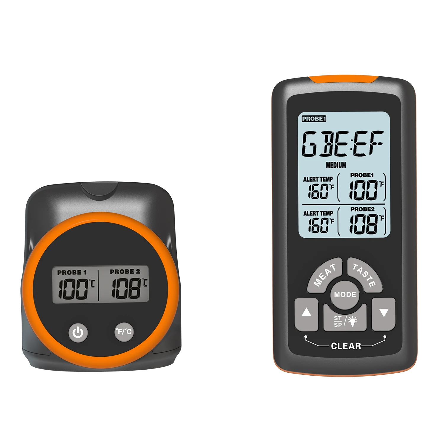 Безопасный Цифровой точный термометр для приготовления пищи мяса мгновенного считывания настоящий беспроводной с двойным зондом сигналом тревоги кухонным таймером