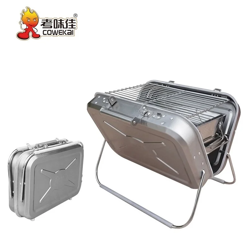 New Suitcase Design Camping folding barbecue grill Outdoor Stainless Steel bbq grill charcoal portable grills