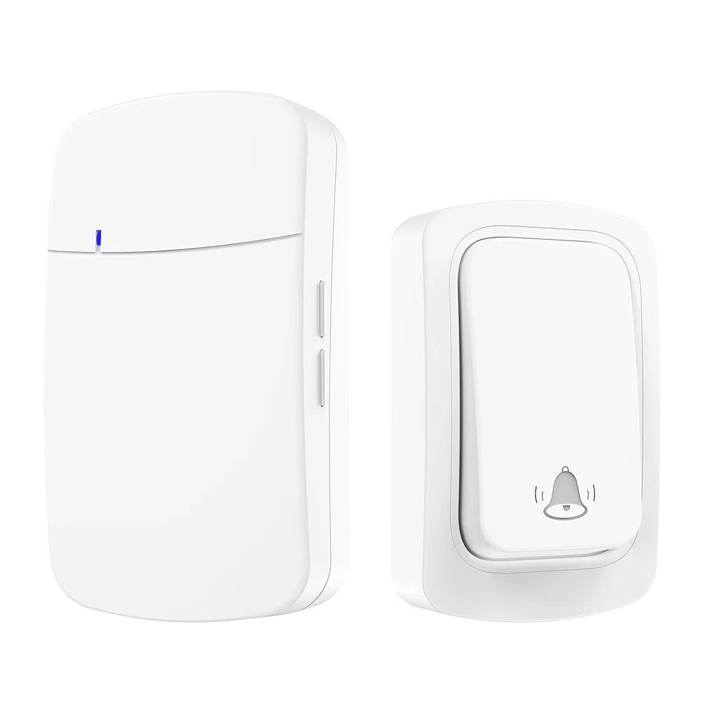 No Battery US EU UK Plug IP44 waterproof high volume electronic AC door bell 150m long distance self powered wireless doorbell