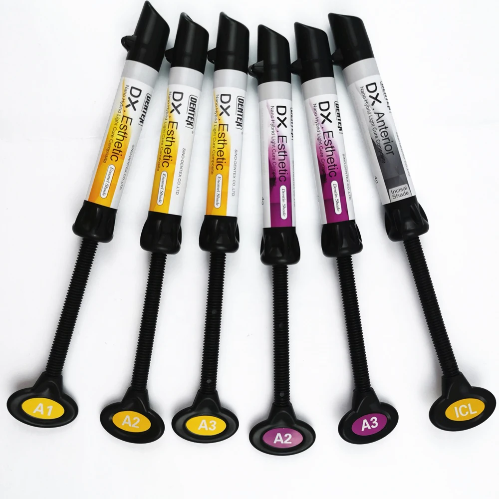 Dental Composite kit composite resin for anterior/posterior DX.Esthetic nano hybrid light cure composite