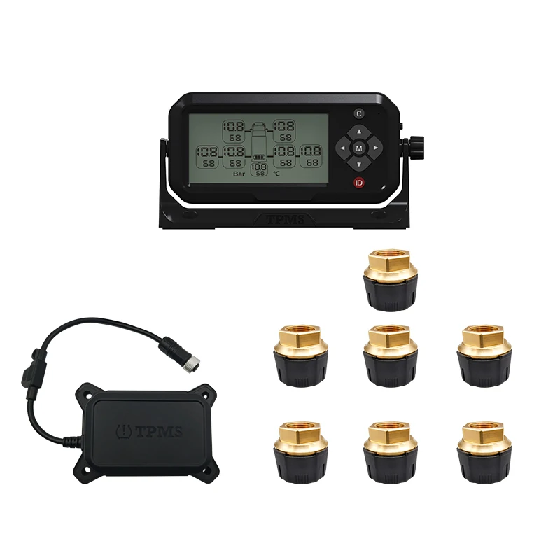 7 Tire Truck TPMS 12V1 OTR External Sensors Real-time Engineering Vehicle