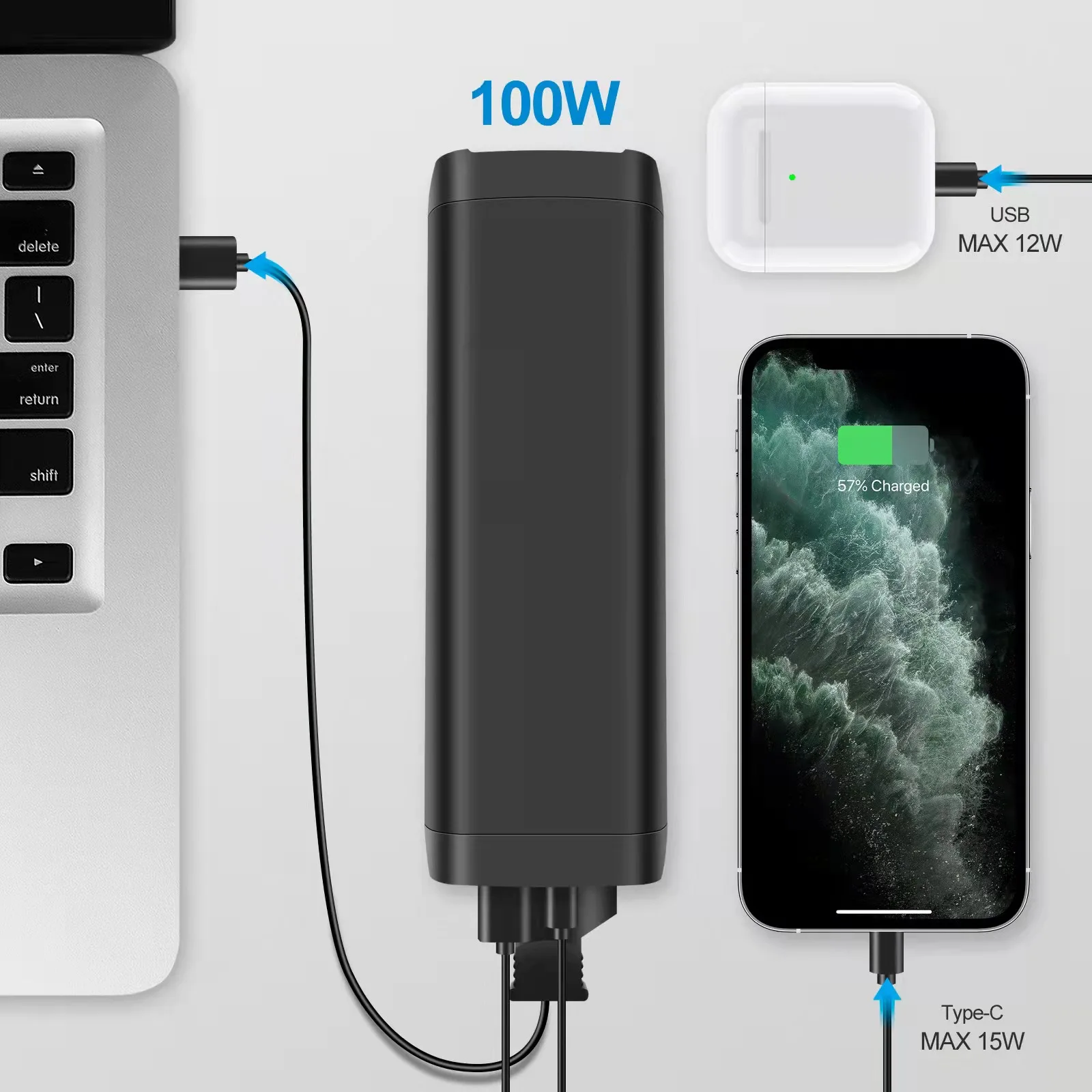 Высокое качество 100 Вт 31200 мАч ac с pd power bank vivan untuk ноутбук usb c macbook pro Портативный для ноутбука