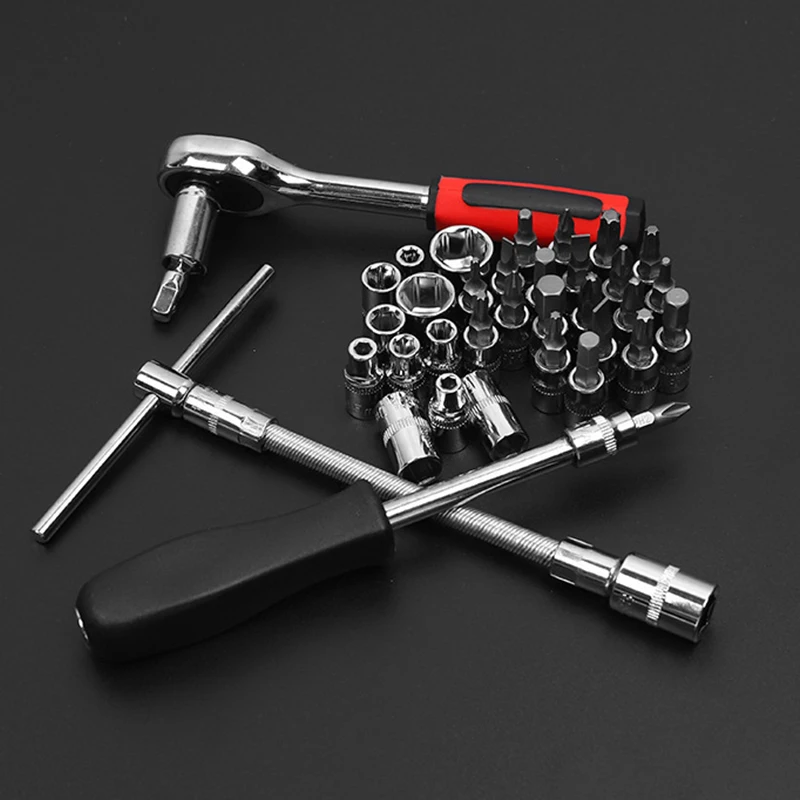 32PCS Hand Tool Sets Car Repair Tool Kit Set Mechanical Tools Box Home Socket Wrench Ratchet Set