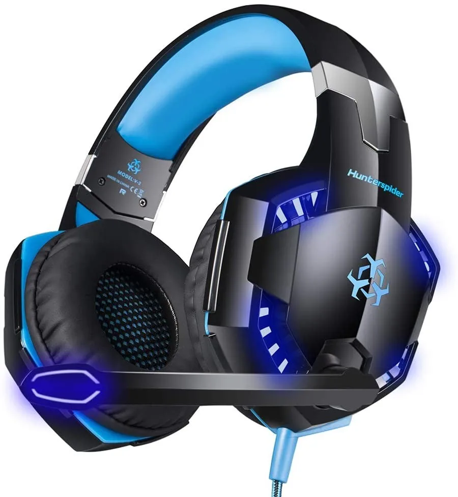 Dropshipping Gaming Headset HUNTSPIDER V2 with Mic Bass Surround Sound Over Ear Headphone for Xbox One