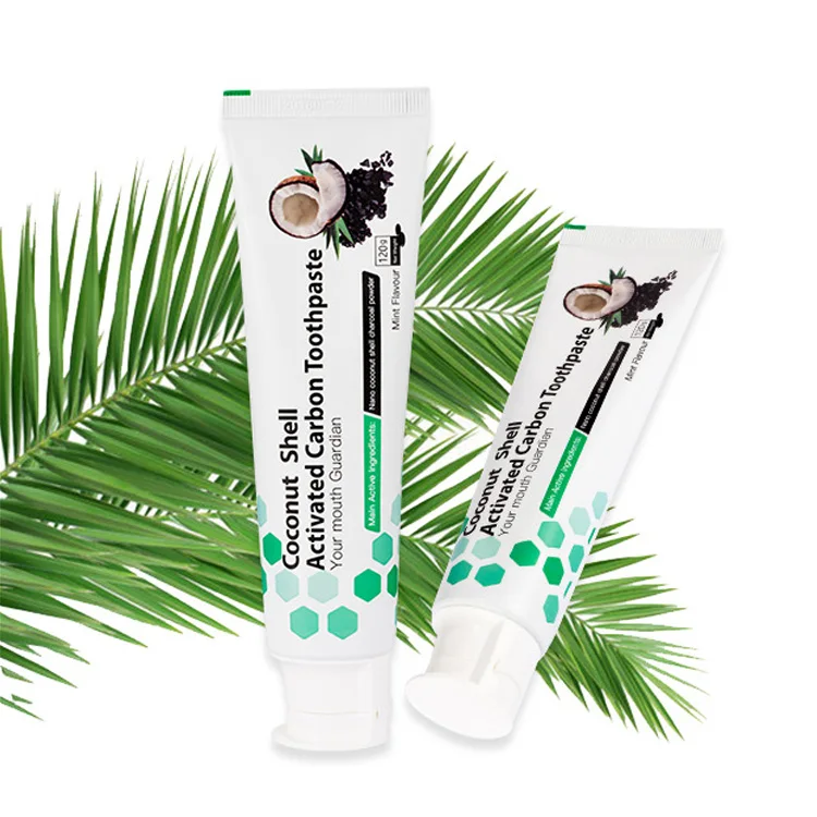 2022 new customized LOGO source factory activated coconut oil toothpaste organic teeth whitening tooth paste