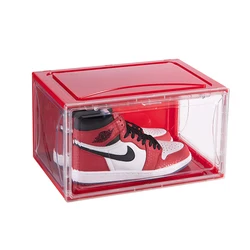 Ama Hot Selling Fashion Acrylic Plastic Magnetic Side Opening Stackable Folding Transparent Display Shoe Storage Box