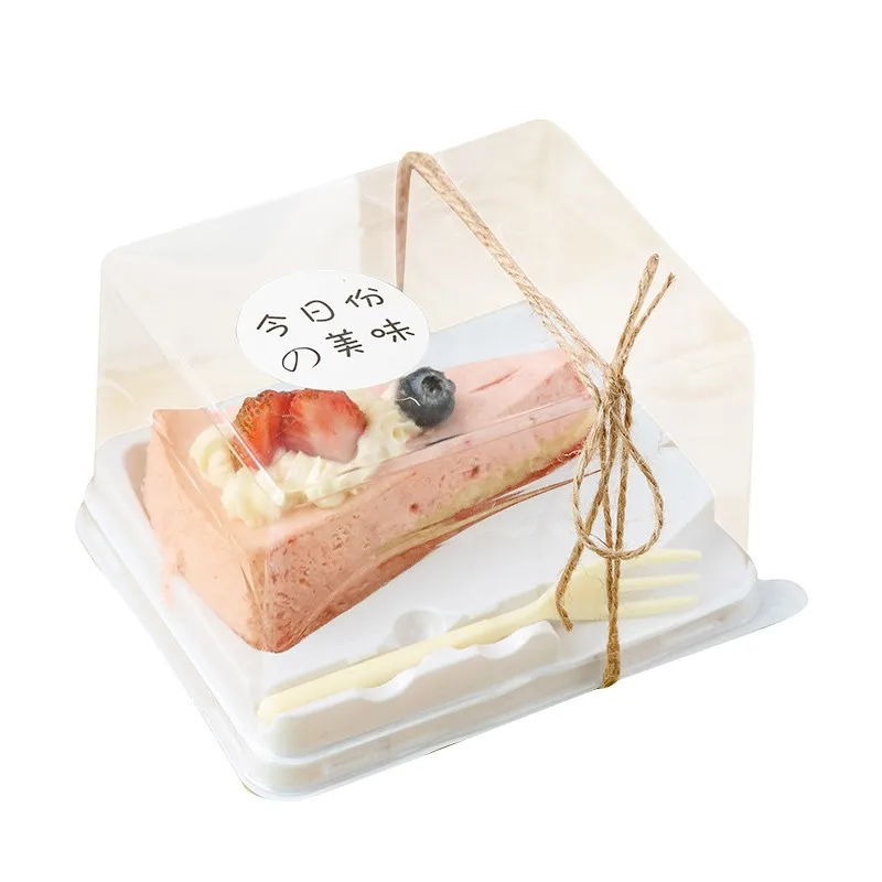 Disposable Blister Cake Box High Quality Square Pastry Cake Box Plastic Dessert Tiramisu Cake Box