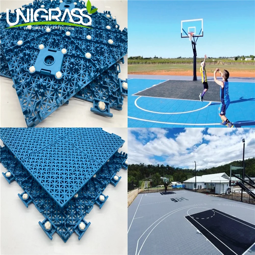 Uni Customize Pp Tile Portable Sport Court Plastic Tiles Temporary Basketball Flooring Outdoor