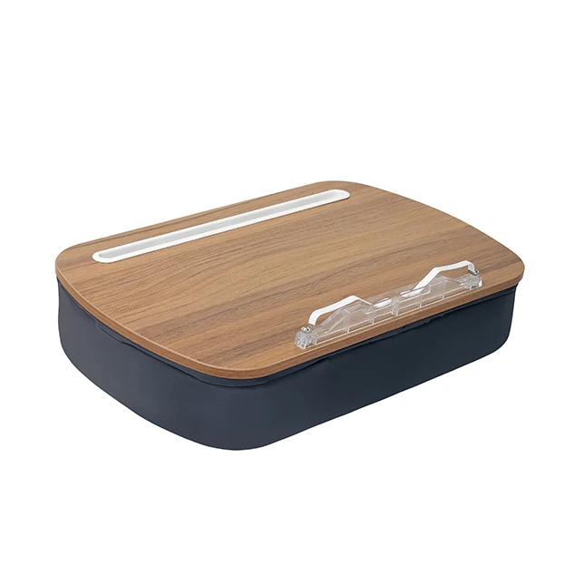 Soft Tablet Pillow Stand with Cushion Bag,Portable Laptop Stand for Bed Sofa,Wooden Lap Desk for Reading Book Stand