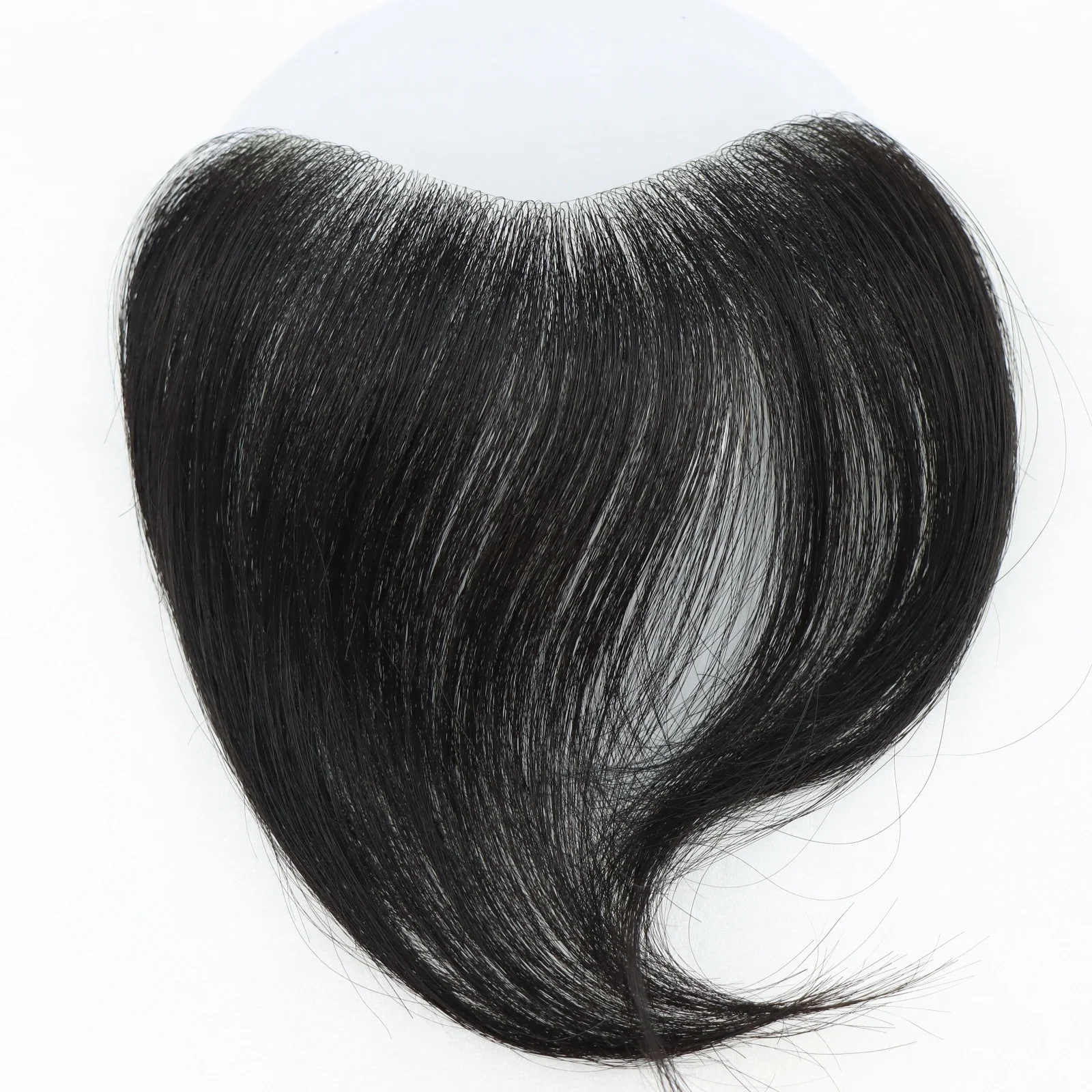 Thin Skin PU V Loop Male Wig Poly Base Human Remy Hair Prosthesis Frontal Hair Piece For Men Slim Patch Hairline