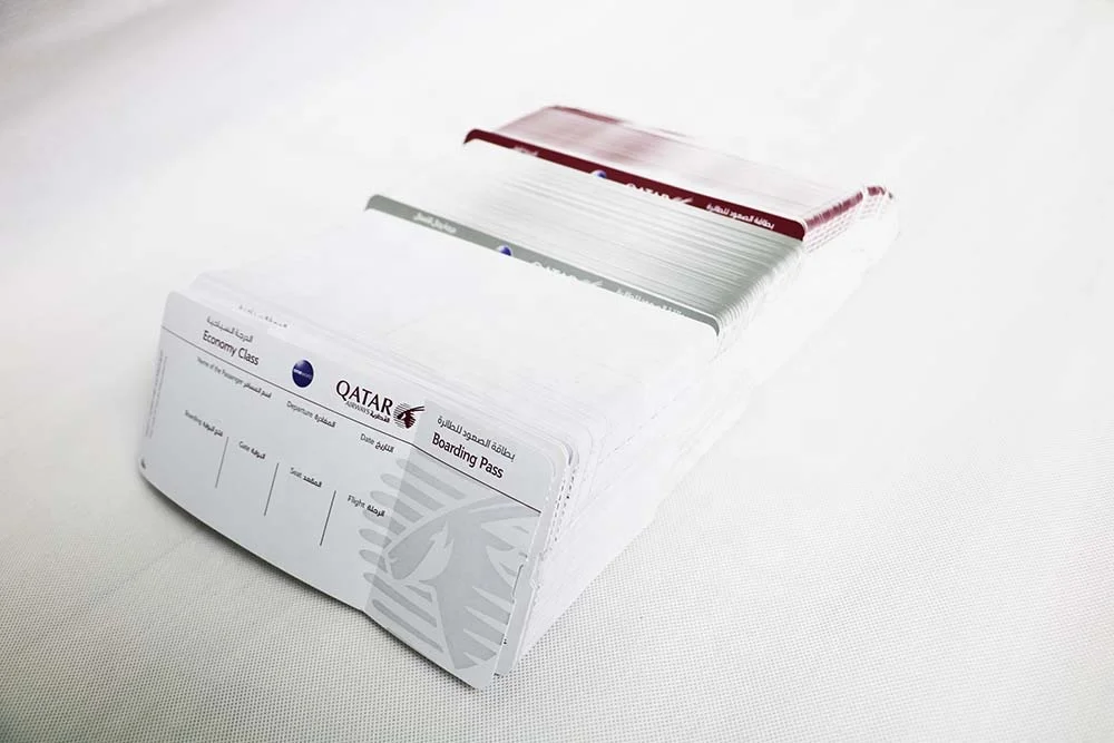 
New Customized Thermal Flight Tickets Thermal Boarding Pass Plane Ticket Thermal Adhesive Boarding Pass 