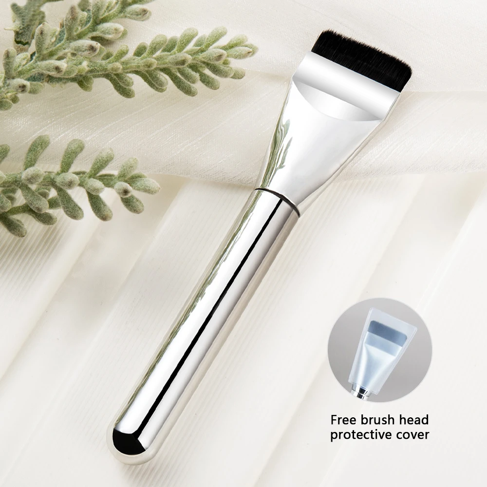 Custom Silver Mask Foundation Liquid Makeup Brush  brushes aluminum Nylon  for Face & Concealer Application foundation brush