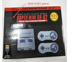 Newest Retro Game Console 8-Bit HD TV Classic Game Console Output NES Built-in 821 Games with 2 Controller
