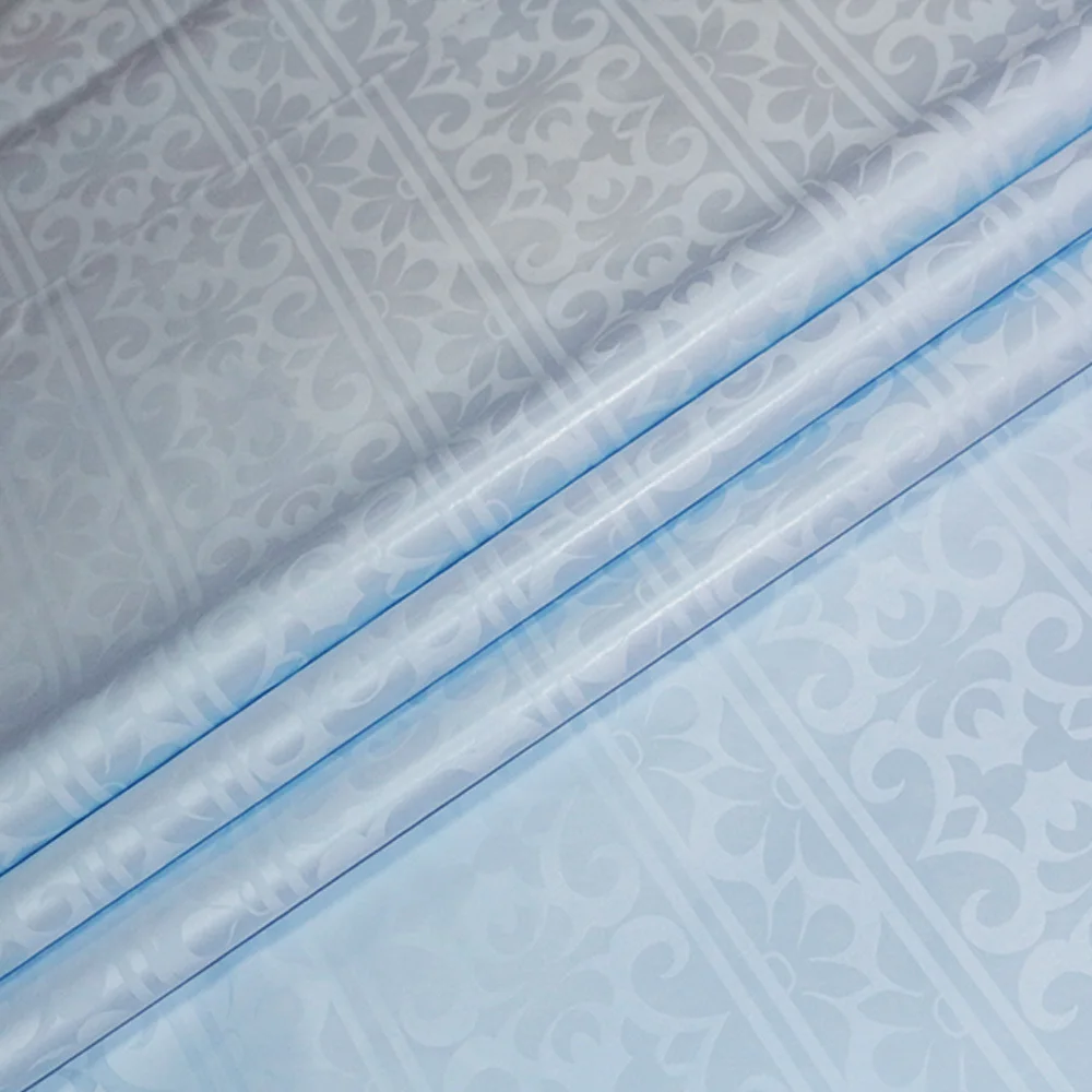 Wholesale Latest Style African Cotton Jacquard Brocade Fabric Soft White Bazin Riche For Wedding