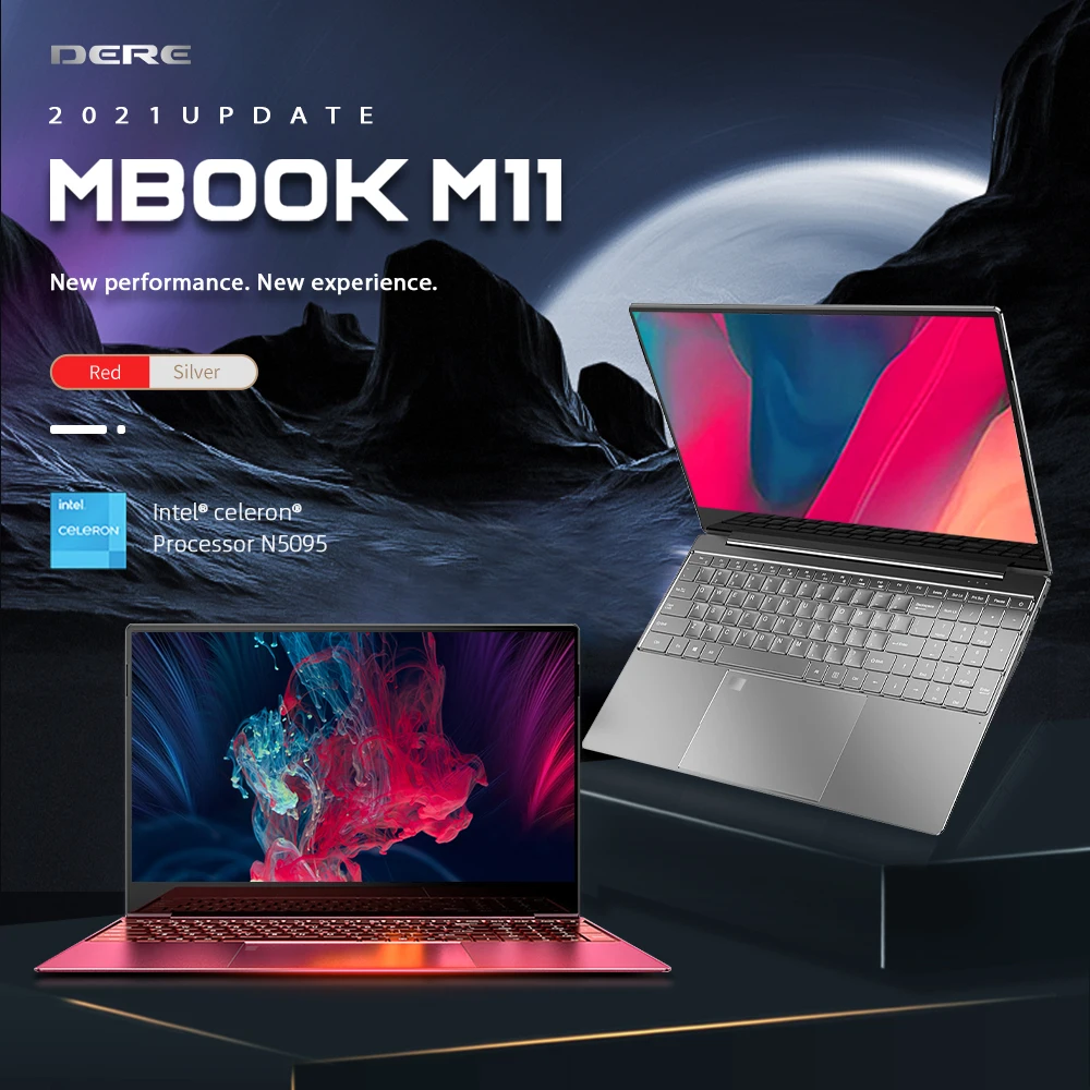 New Wholesale Laptops Custom Logo Intel N5095 Quad Core 256GB 512GB SSD Slim 15.6 inch DERE M12 Buy Bulk Laptops