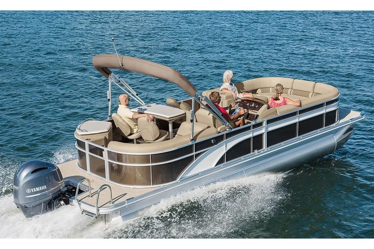  Best New 24 Ft Fishing Tritoon Pontoon Boat For Water Skiing With Slide
