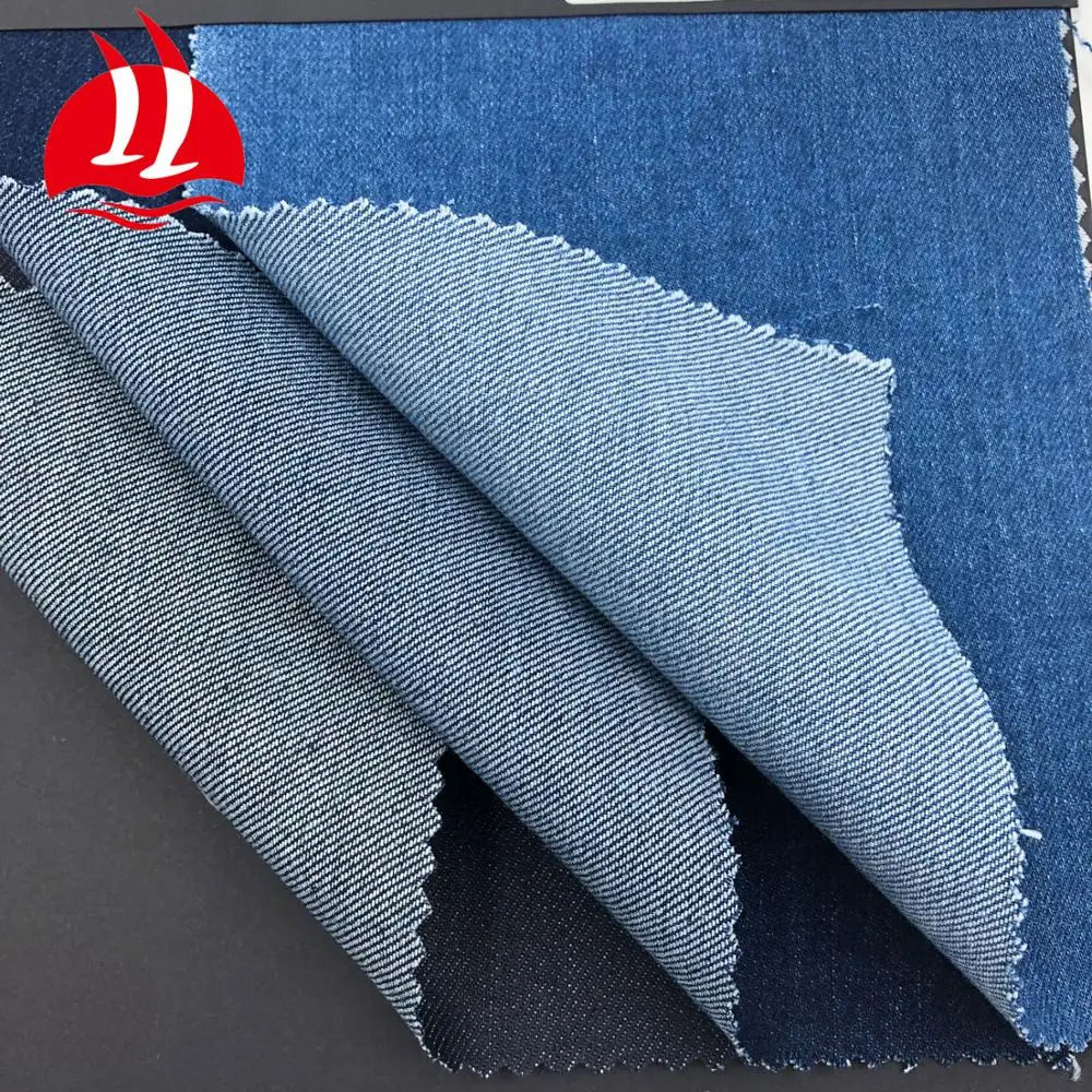 
custom slub cotton polyester lycra stretch denim jeans fabric 