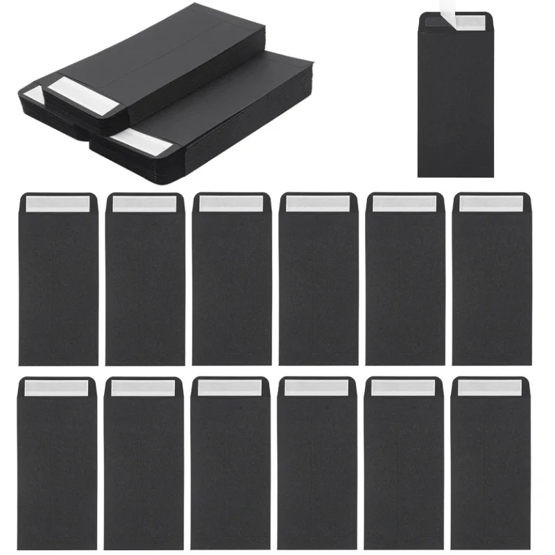 Factory wholesale 3.5X6.5Inch paper envelope Chinese style black card envelope invitation kraft envelope