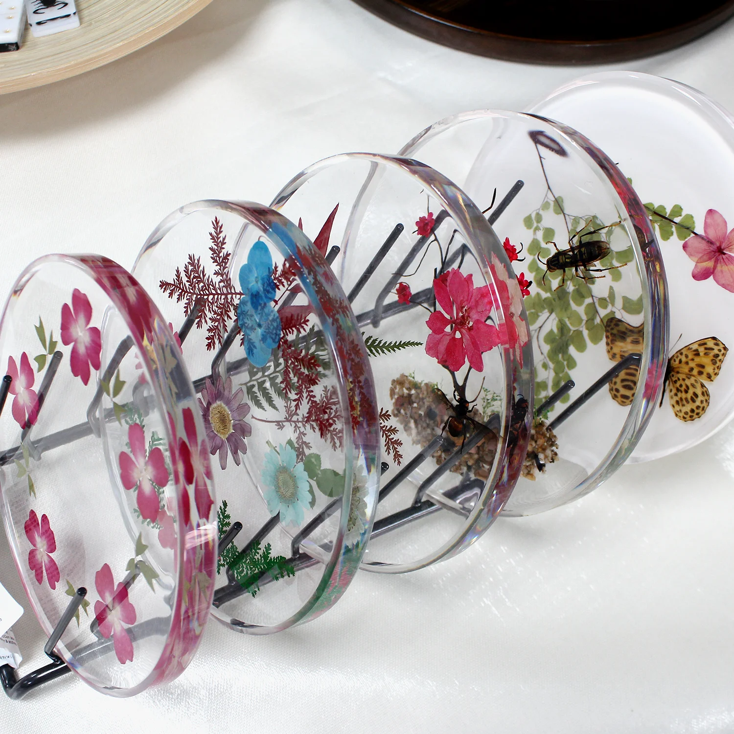 Dried Flower Resin Crystal Crafts Amber Mug Craft Crystal Tea Coffee Cup Coasters Resin Coaster
